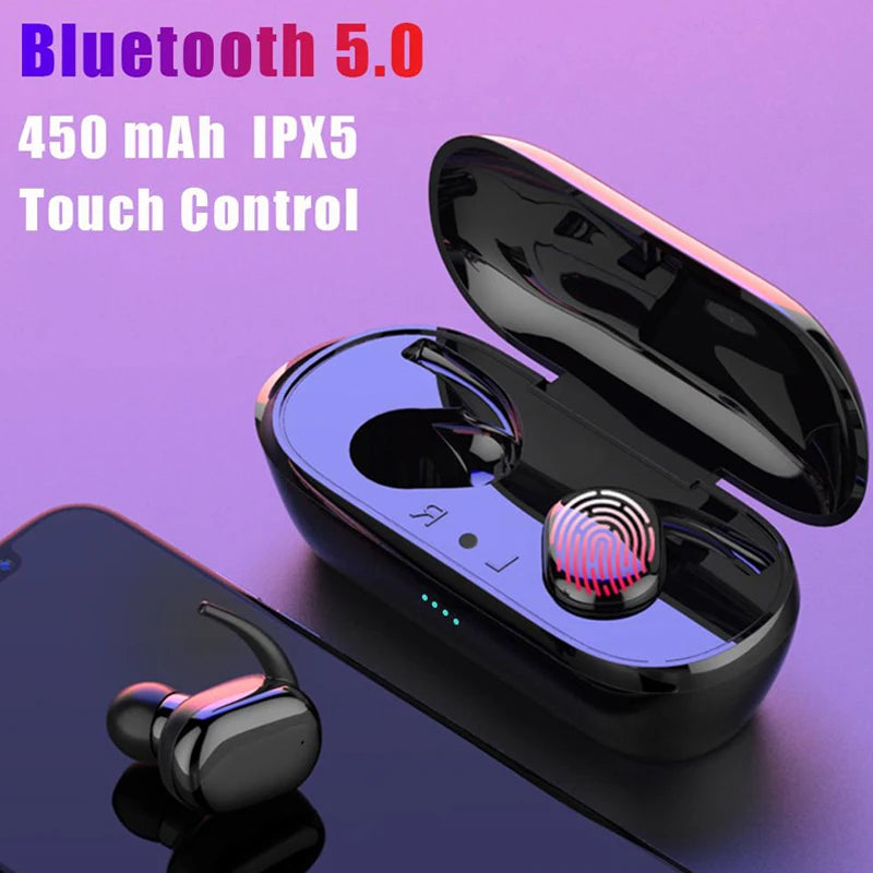 Y30 Bluetooth 5.0 TWS Earphone Earbuds Good Sound Touch Control Waterproof IPX5 Headphones In-Ear Voice Cancel Earpiece Ear Bud