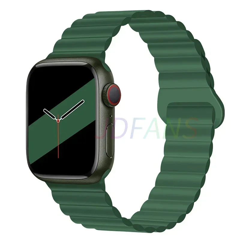 Magnetic Strap For Apple Watch Bands 45mm 38mm 49mm 40mm 42mm 41mm Silicone Sport Bracelet iWatch Series ultra 9 6 5 7 8 se 44mm