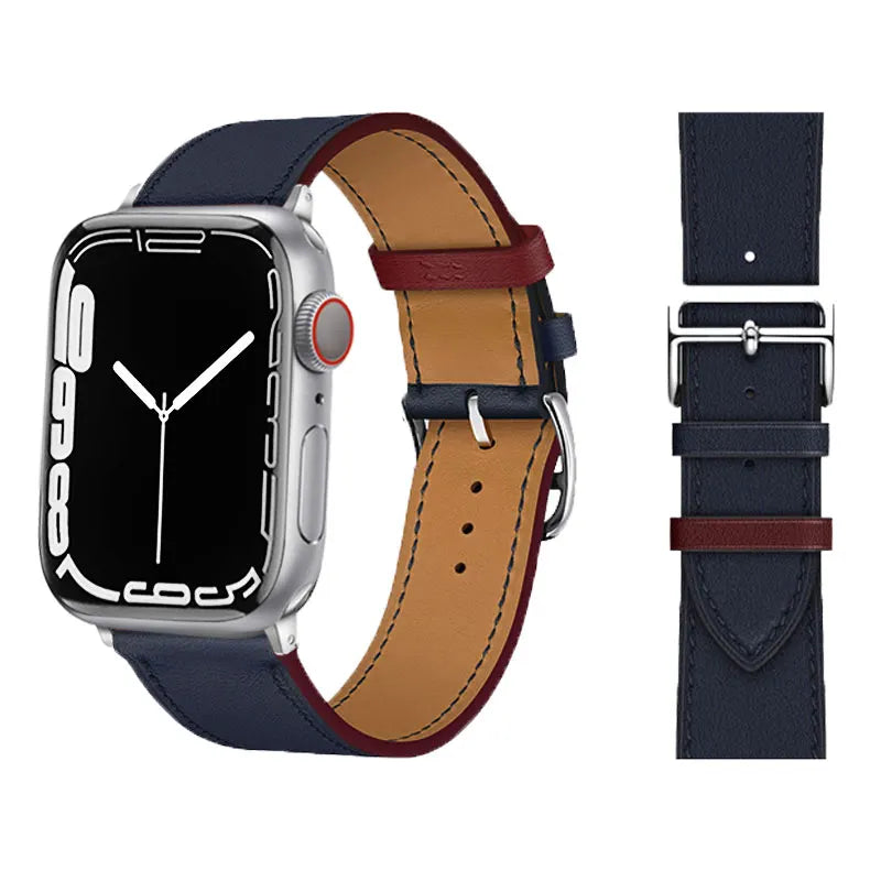 Leather Watch Straps for Apple Watch band 46mm 44mm 49mm 45mm 42mm 40mm 38/41mm bracelet iWatch series 10-Ultra 9-8-7-6-5-4-3-SE