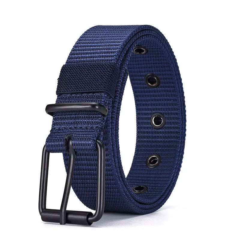 Men's Nylon Belt Porous Canvas Pin Buckle Belt Outdoor Sports Belt Women's Trendy Belt With Jeans Belt For Men Women