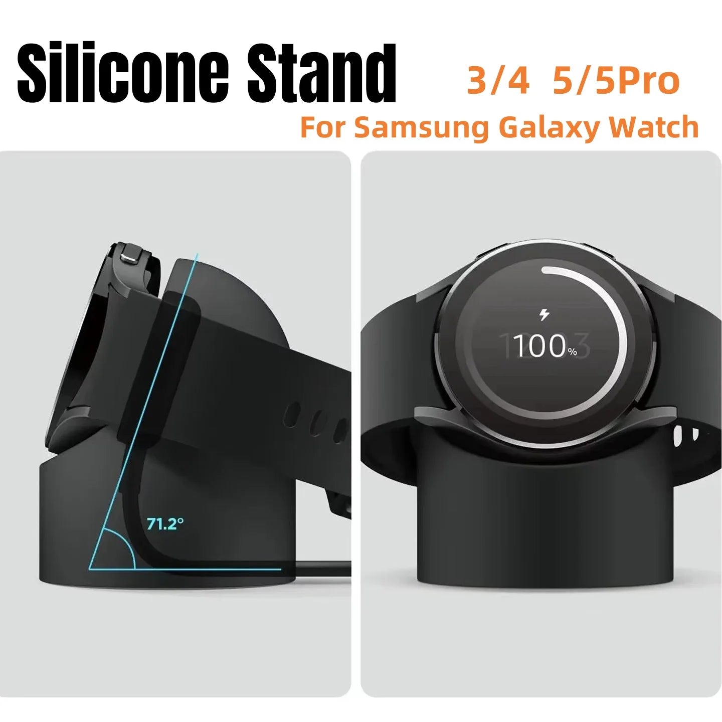 Compatible With Samsung Galaxy Watch 5 / 5Pro 45mm  / 3 / 4 40mm 44mm Charger Stand Charger silicone Stand charging holder