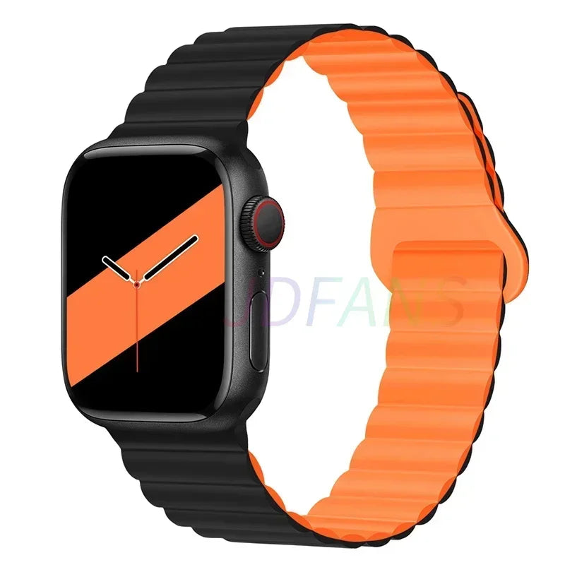 Magnetic Strap For Apple Watch Bands 45mm 38mm 49mm 40mm 42mm 41mm Silicone Sport Bracelet iWatch Series ultra 9 6 5 7 8 se 44mm