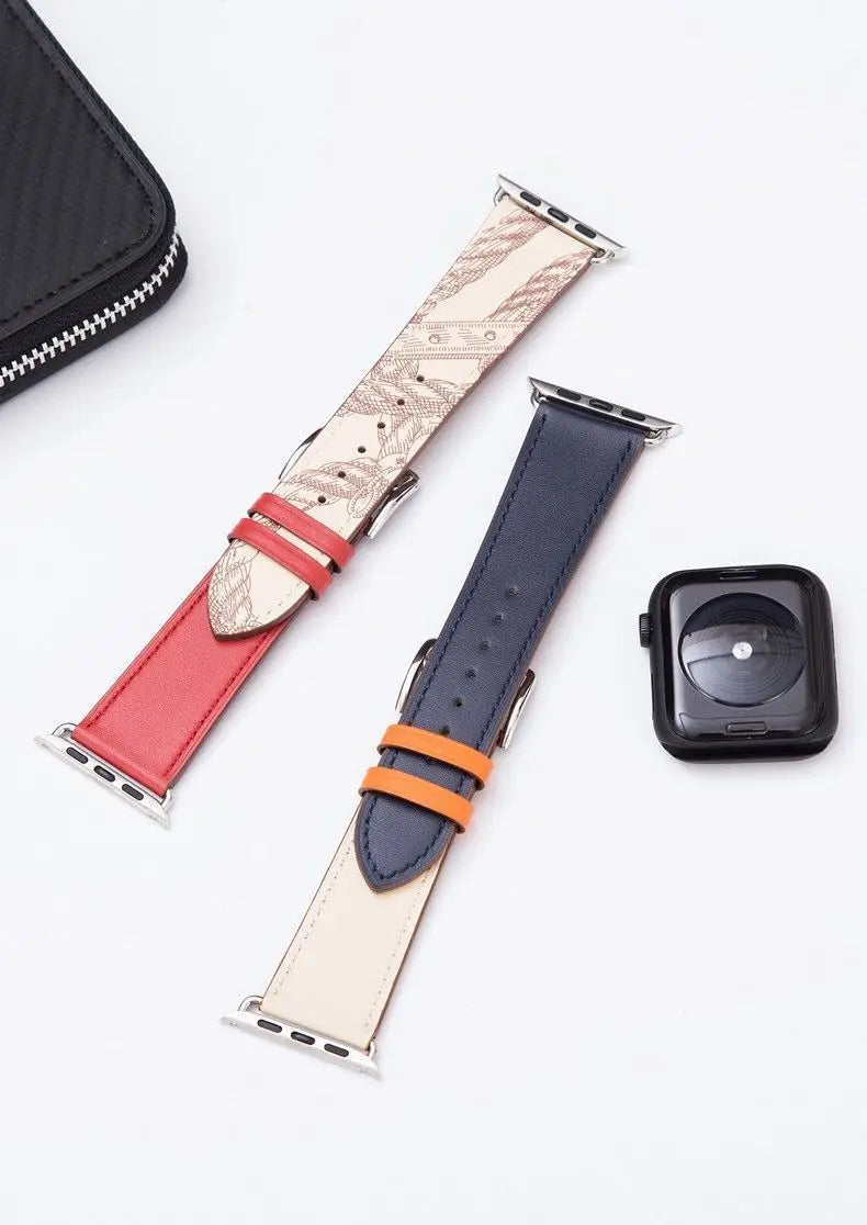 Leather Watch Straps for Apple Watch band 46mm 44mm 49mm 45mm 42mm 40mm 38/41mm bracelet iWatch series 10-Ultra 9-8-7-6-5-4-3-SE