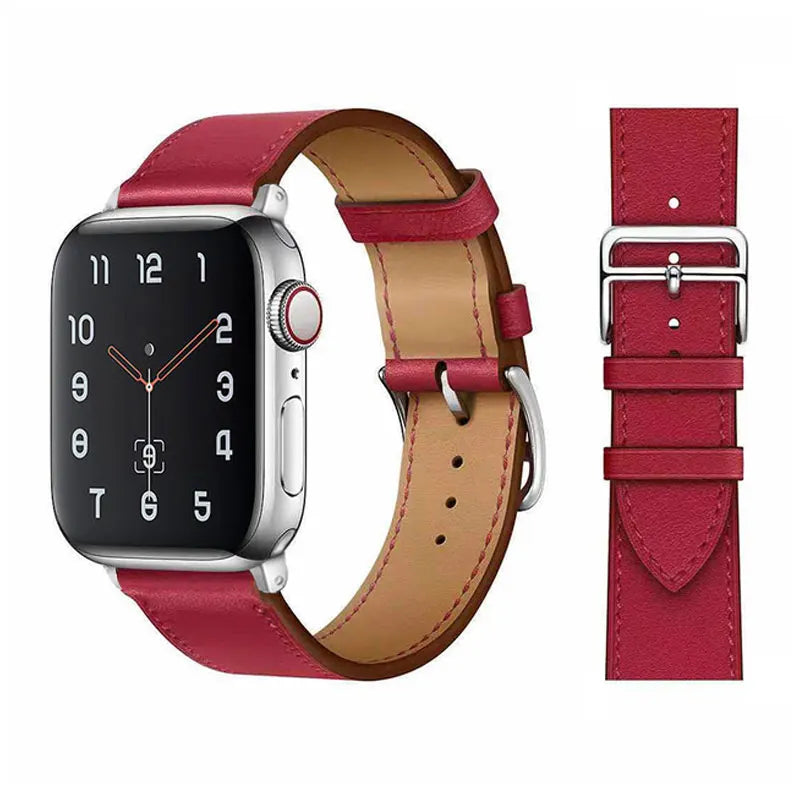 Leather Watch Straps for Apple Watch band 46mm 44mm 49mm 45mm 42mm 40mm 38/41mm bracelet iWatch series 10-Ultra 9-8-7-6-5-4-3-SE