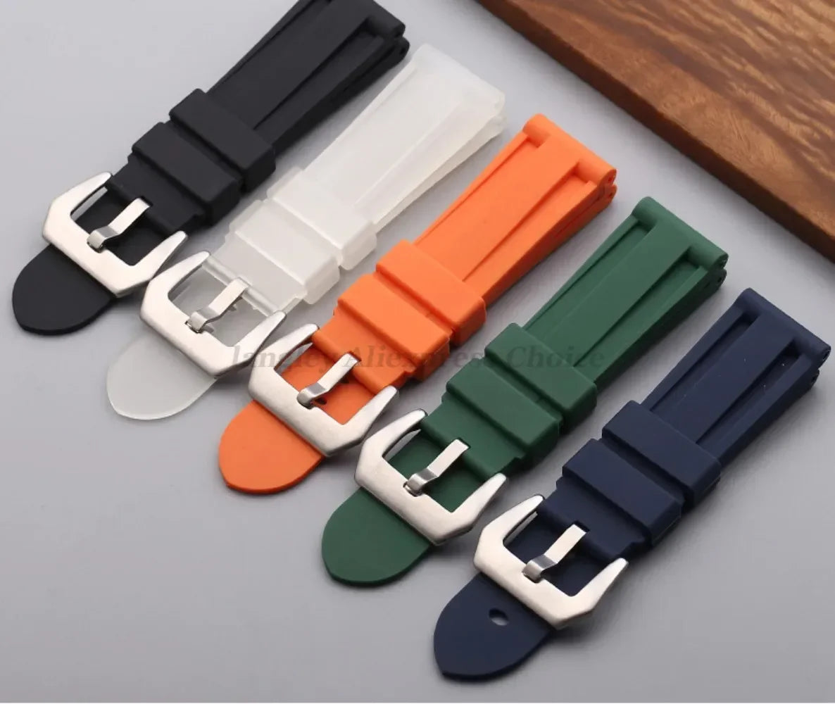 Silicone Watch Band for Panerai Strap Rubber Bracelet 20mm 22mm 24mm 26mm Men Women Sport Replacement Watch Band for Omega Belt