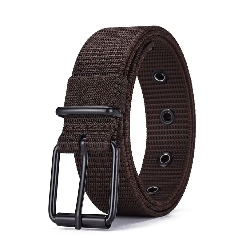 Men's Nylon Belt Porous Canvas Pin Buckle Belt Outdoor Sports Belt Women's Trendy Belt With Jeans Belt For Men Women