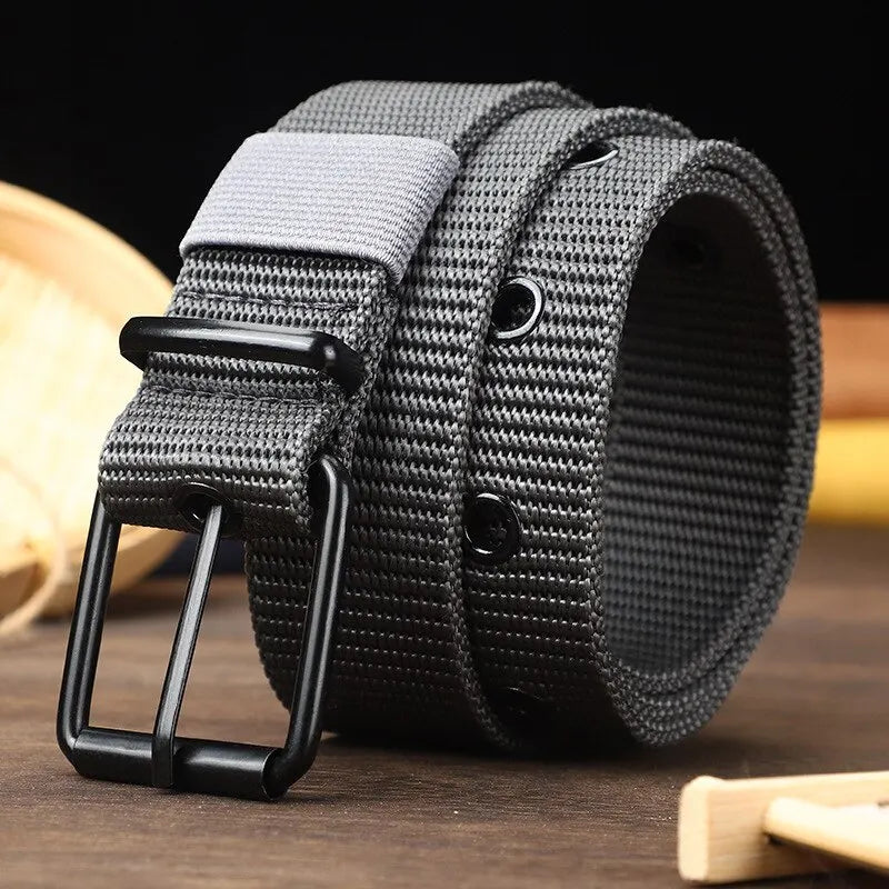 Men's Nylon Belt Porous Canvas Pin Buckle Belt Outdoor Sports Belt Women's Trendy Belt With Jeans Belt For Men Women