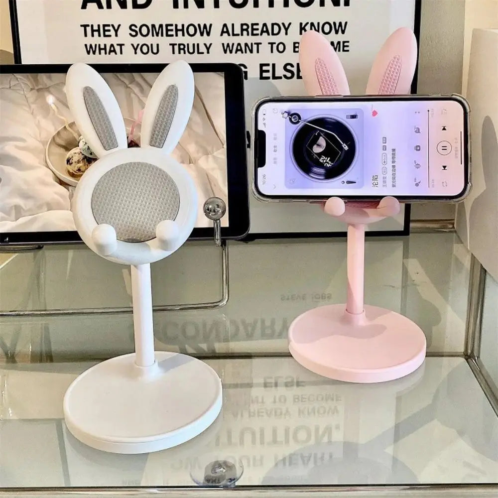 1PC Cute Rabbit Mobile Phone Stand Desktop Can Be Lifted And Adjusted Desktop Lazy Person Selfie Watch Drama Support Bracket