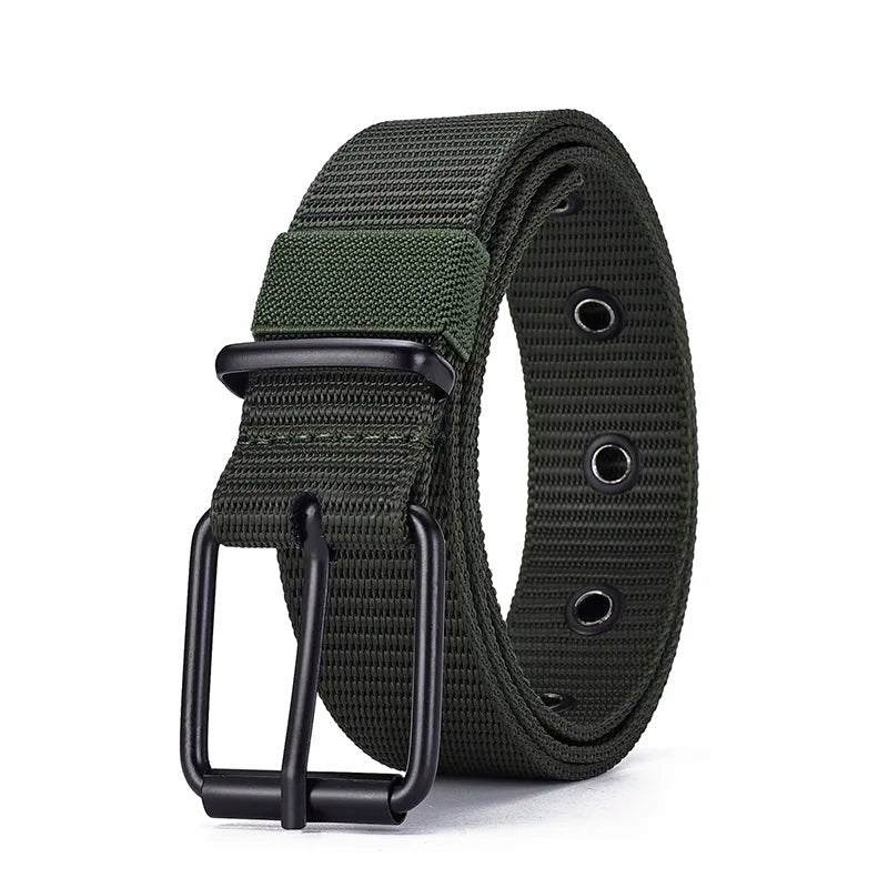 Men's Nylon Belt Porous Canvas Pin Buckle Belt Outdoor Sports Belt Women's Trendy Belt With Jeans Belt For Men Women