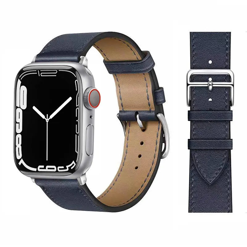 Leather Watch Straps for Apple Watch band 46mm 44mm 49mm 45mm 42mm 40mm 38/41mm bracelet iWatch series 10-Ultra 9-8-7-6-5-4-3-SE