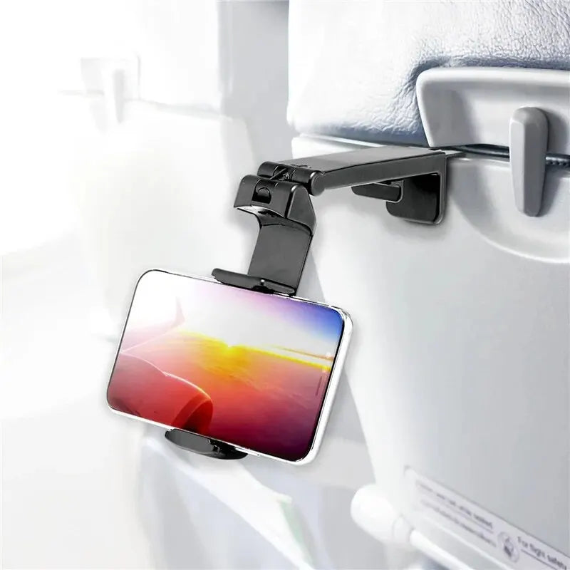 Airplane Phone Holder Portable Travel Stand Desk Flight Foldable Adjustable Rotatable Selfie Holding Train Seat Stand Support