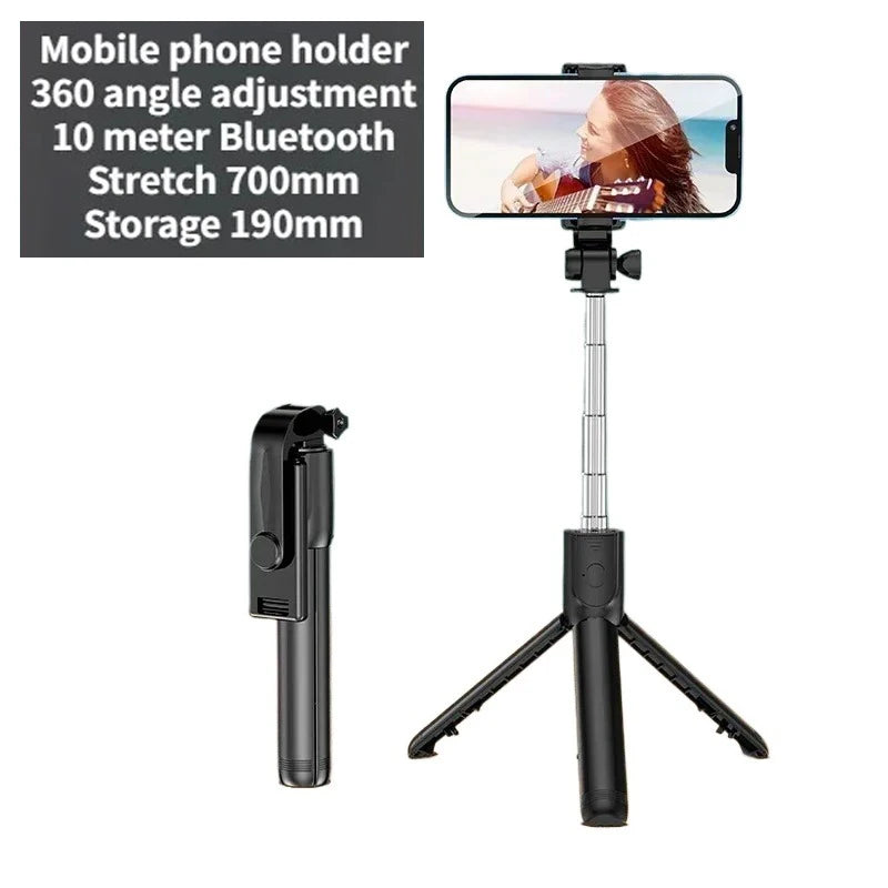 Expandable 3-in-1 Selfie Stick Tripod With Detachable BT Wireless Remote Compatible With Most Of Phones Lightweight Tripod Stand