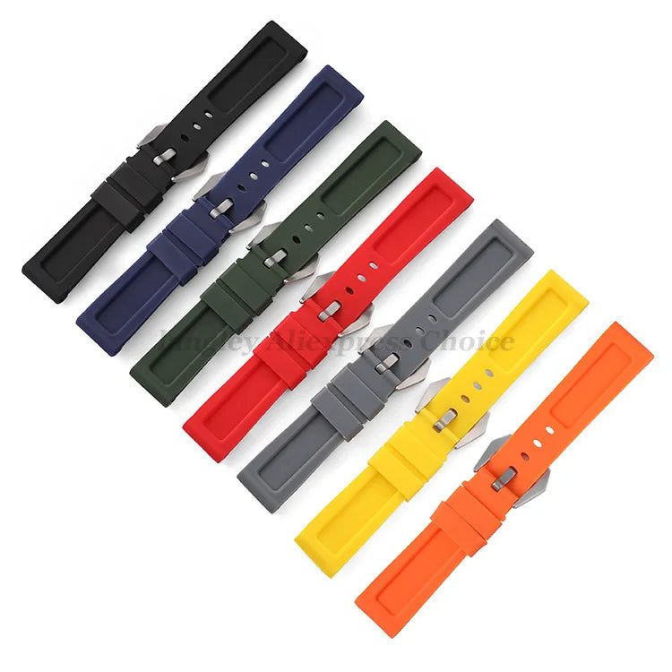 Silicone Watch Band for Panerai Strap Rubber Bracelet 20mm 22mm 24mm 26mm Men Women Sport Replacement Watch Band for Omega Belt