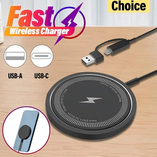 VIKEFON Magnetic Wireless Charger Fast Wireless Charging Pad Stand for iPhone 15 14 13 12 Pro Max Mini Type C  Phone Charger