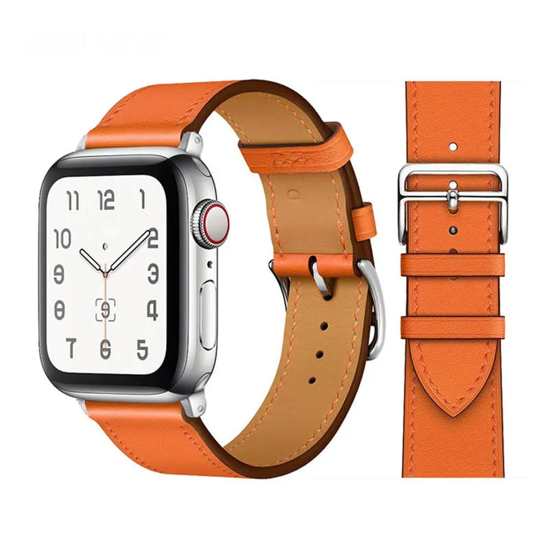 Leather Watch Straps for Apple Watch band 46mm 44mm 49mm 45mm 42mm 40mm 38/41mm bracelet iWatch series 10-Ultra 9-8-7-6-5-4-3-SE