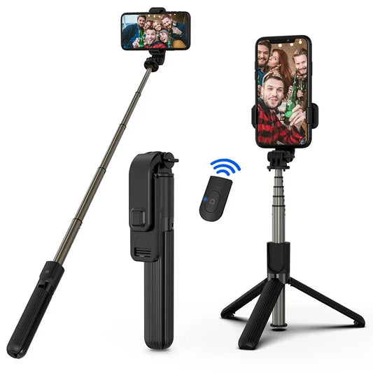 H1 Wireless Bluetooth Selfie Stick tripod monopod stand Phone holder for Outdoor travel 3 IN 1