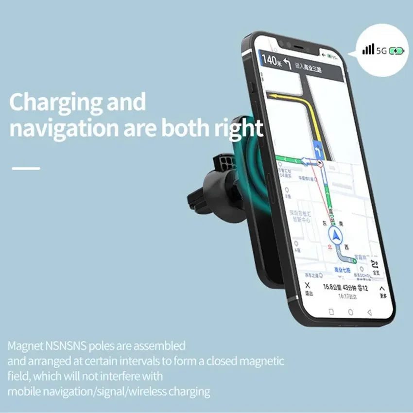 Mini Car Magnetic Wireless Charger For Magsafe iPhone 16 15 14 13 12 Pro Max Car Phone Holder Stand Mount Fast Charging Station