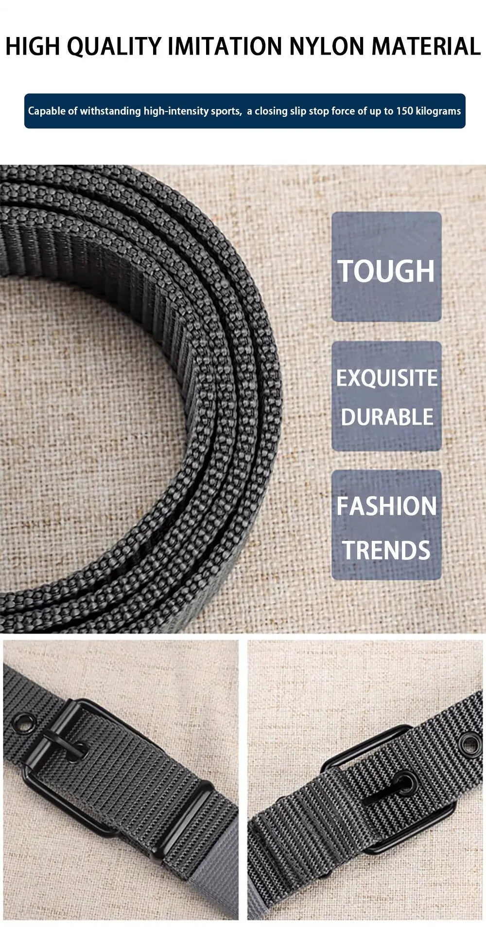 Men's Nylon Belt Porous Canvas Pin Buckle Belt Outdoor Sports Belt Women's Trendy Belt With Jeans Belt For Men Women