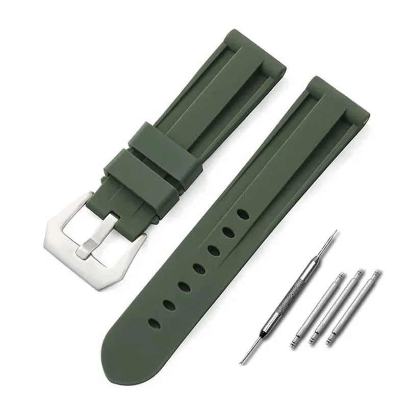 Silicone Watch Band for Panerai Strap Rubber Bracelet 20mm 22mm 24mm 26mm Men Women Sport Replacement Watch Band for Omega Belt