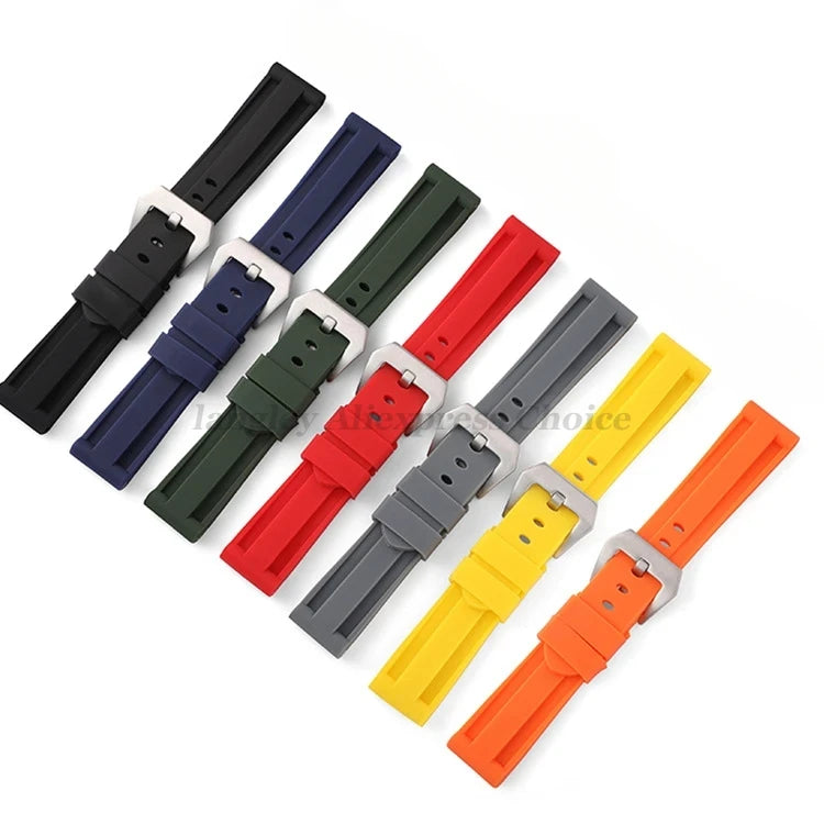 Silicone Watch Band for Panerai Strap Rubber Bracelet 20mm 22mm 24mm 26mm Men Women Sport Replacement Watch Band for Omega Belt