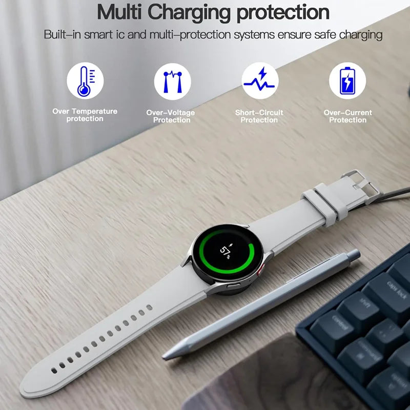 Magnetic Watch Wireless Charger Portable USB Cable Fast Charging Dock Station For Samsung Galaxy Watch 8/7/6/5pro/5/4/3 Active 2