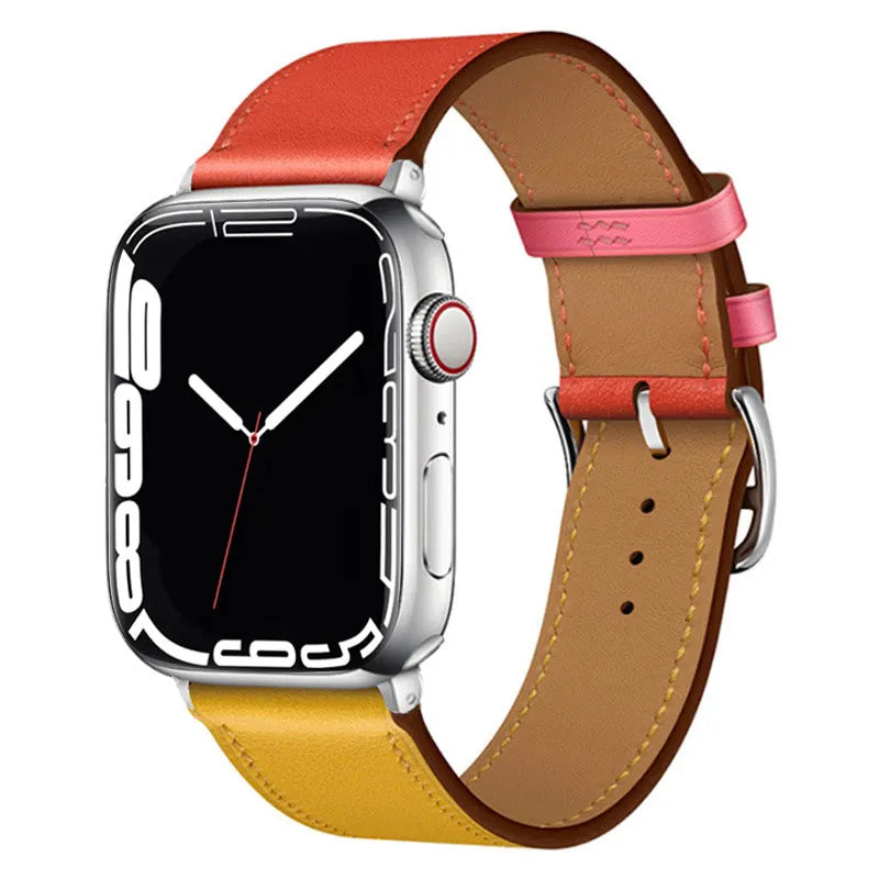 Leather Watch Straps for Apple Watch band 46mm 44mm 49mm 45mm 42mm 40mm 38/41mm bracelet iWatch series 10-Ultra 9-8-7-6-5-4-3-SE