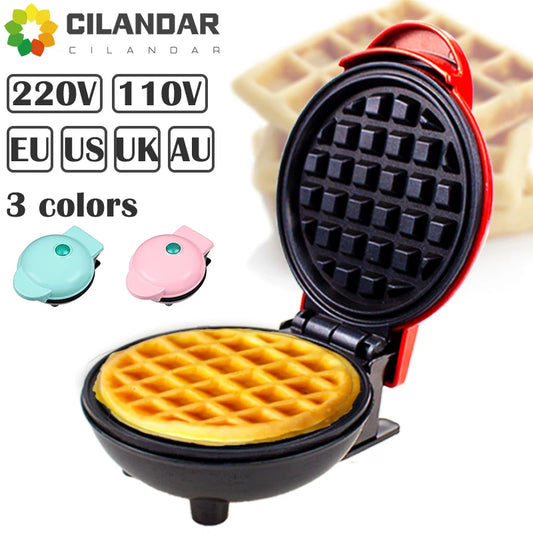 Electric Mini Color Waffles Maker Machine Kitchen Cooking Appliance for Kids Breakfast Dessert Pot Utensil Fried Eggs US EU PLUG