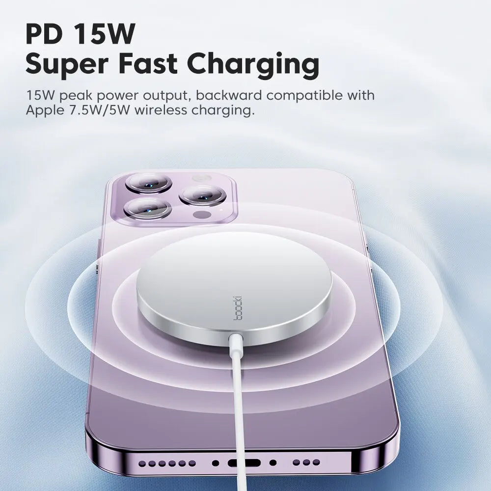 Toocki Magnetic Wireless Charger 15W Fast Charging Wireless Phone Charger For iPhone 15 14 Pro Max Mini Quick Magnetic Charger