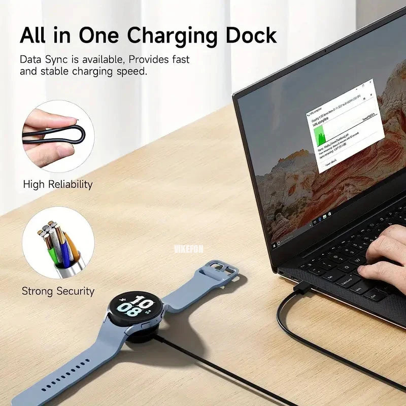 Magnetic Watch Wireless Charger Portable USB Cable Fast Charging Dock Station For Samsung Galaxy Watch 8/7/6/5pro/5/4/3 Active 2