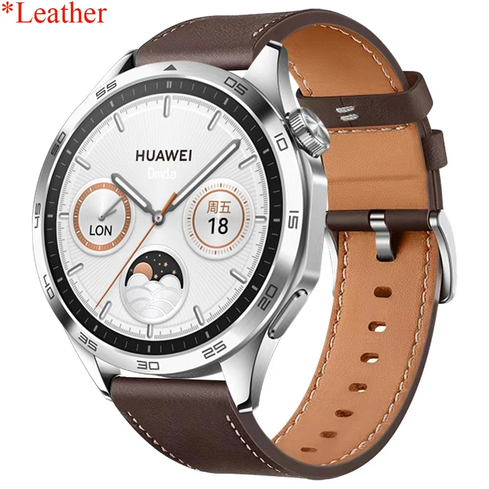 22mm 20mm Leather Strap For HUAWEI WATCH GT 5 46mm WATCH 5 Pro GT 3 GT2 Pro 46mm Buds Band Watchbands Soft Replacement Wristband