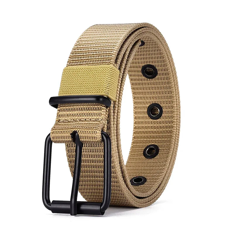 Men's Nylon Belt Porous Canvas Pin Buckle Belt Outdoor Sports Belt Women's Trendy Belt With Jeans Belt For Men Women