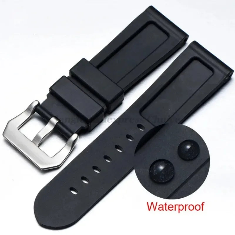 Silicone Watch Band for Panerai Strap Rubber Bracelet 20mm 22mm 24mm 26mm Men Women Sport Replacement Watch Band for Omega Belt