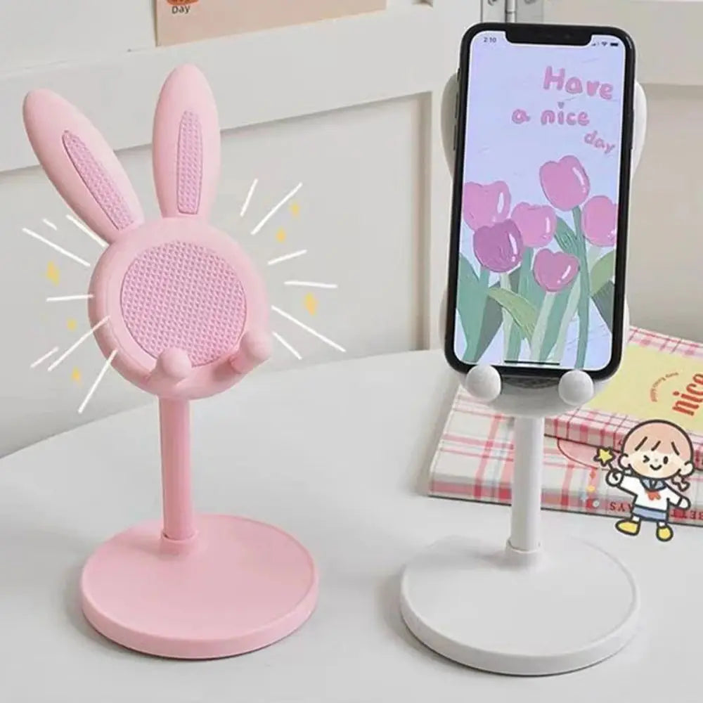 1PC Cute Rabbit Mobile Phone Stand Desktop Can Be Lifted And Adjusted Desktop Lazy Person Selfie Watch Drama Support Bracket