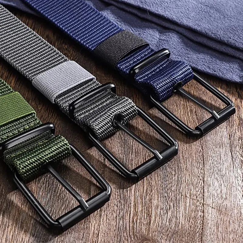 Men's Nylon Belt Porous Canvas Pin Buckle Belt Outdoor Sports Belt Women's Trendy Belt With Jeans Belt For Men Women