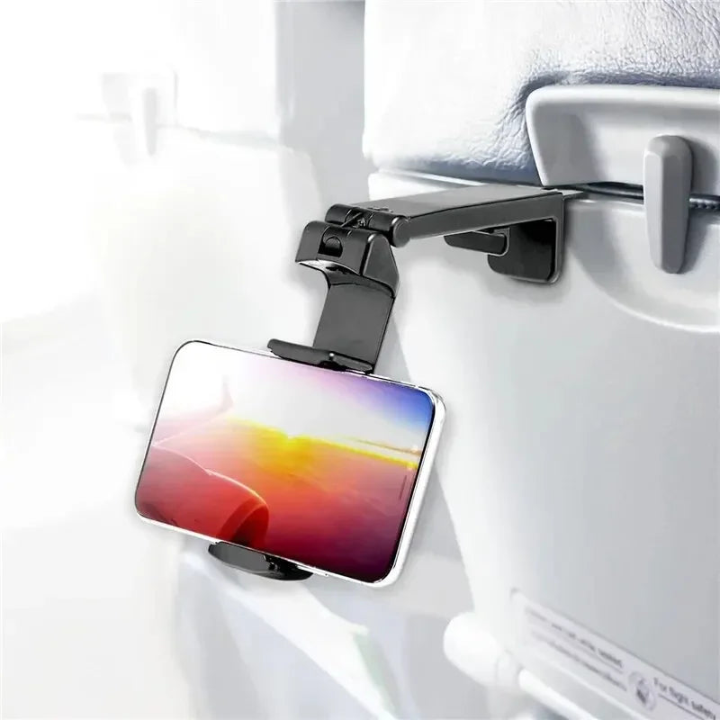 Desk Phone Holder Stand for Travel Flight Airplane Foldable Adjustable Rotatable Selfie Holding Train Seat Stand Support