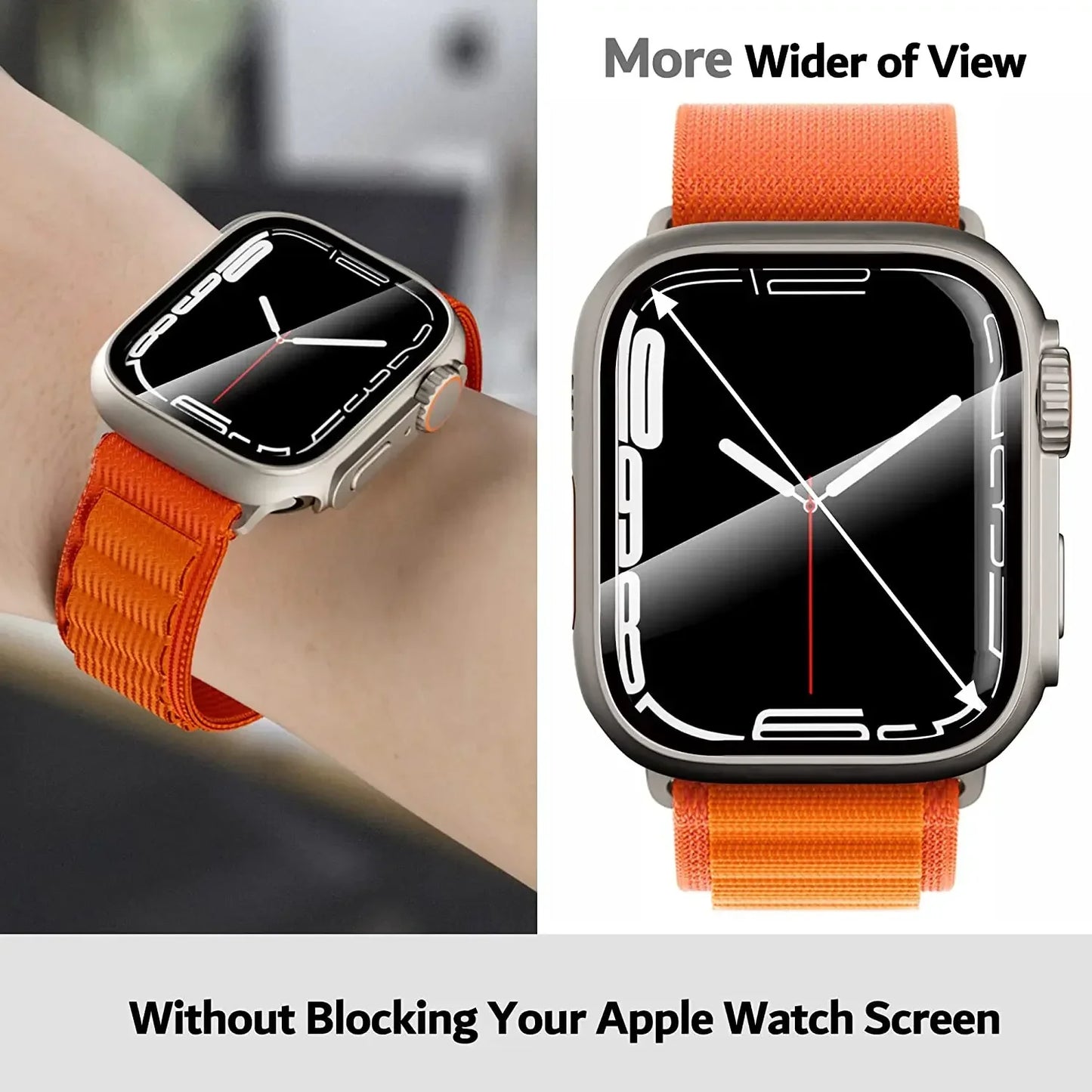 Screen Protector Cover for Apple Watch 44mm 45mm 40mm 41mm Hard PC Front Rear Bumper Case for iwatch 9 8 7 6 5 4 Change To Ultra