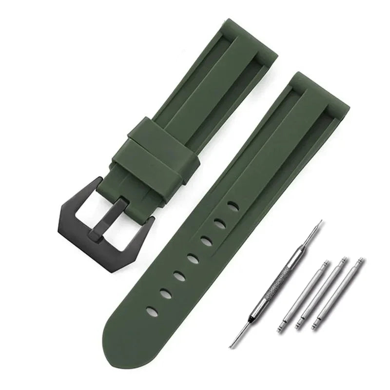 Silicone Watch Band for Panerai Strap Rubber Bracelet 20mm 22mm 24mm 26mm Men Women Sport Replacement Watch Band for Omega Belt